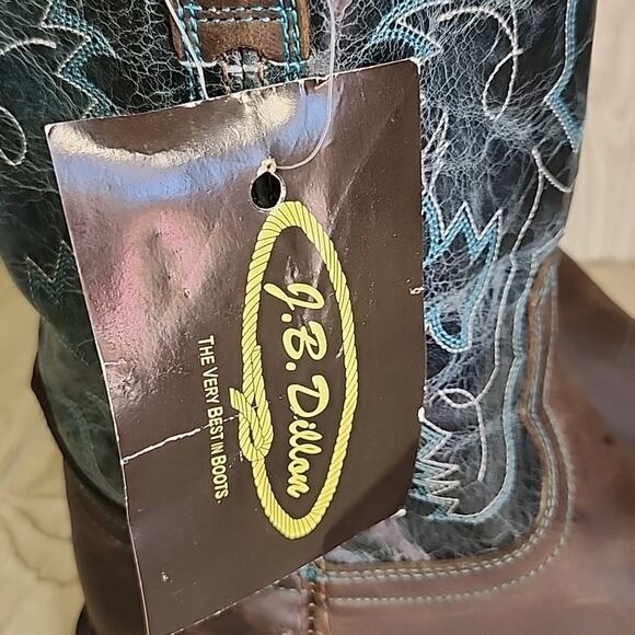 J.B. Dillon JBR1115 Leather Cowboy Western Boots Mens Size 9D NWT - Picture 3 of 16